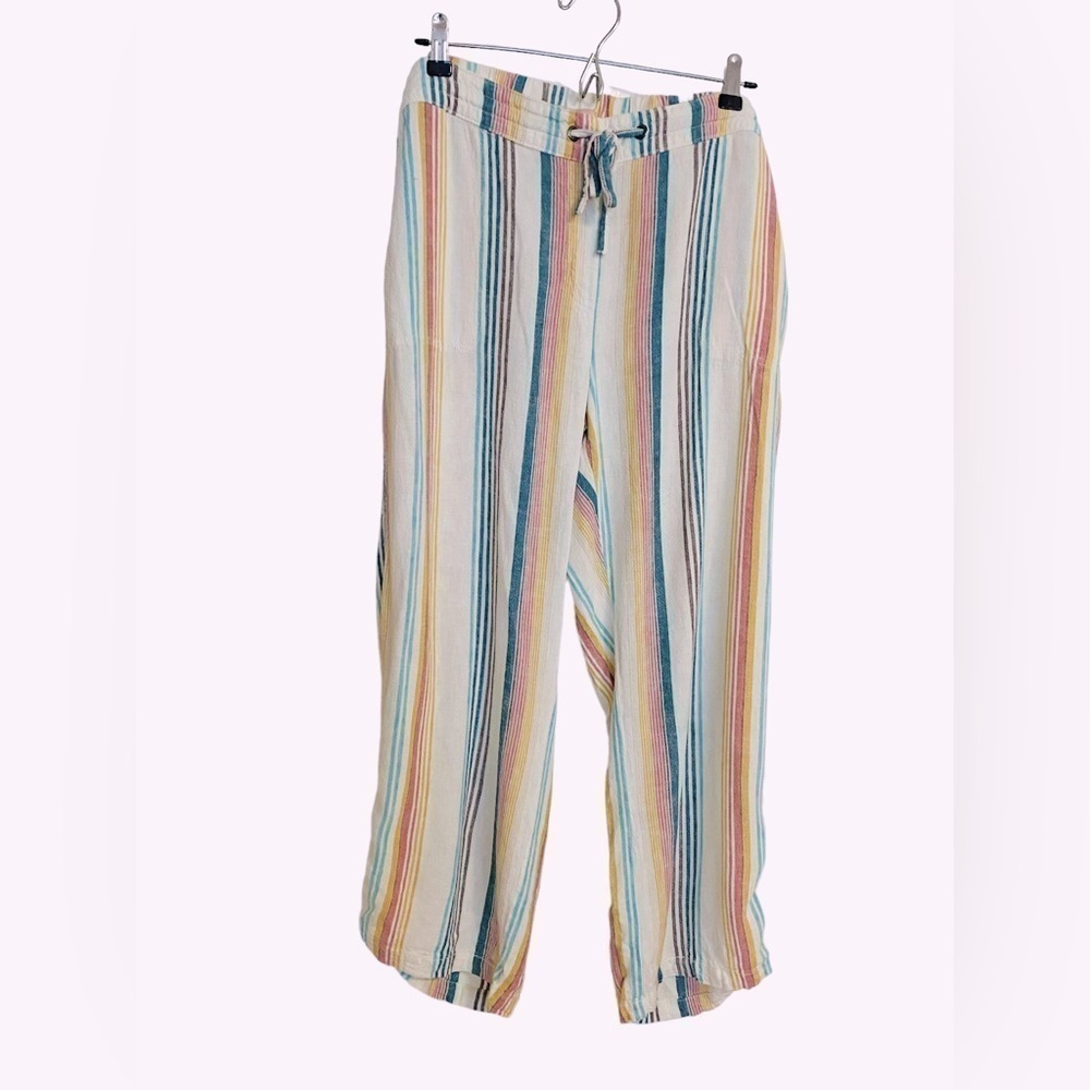 Per Se Vertical Striped Linen Pants l Women’s Size 1X Pants
